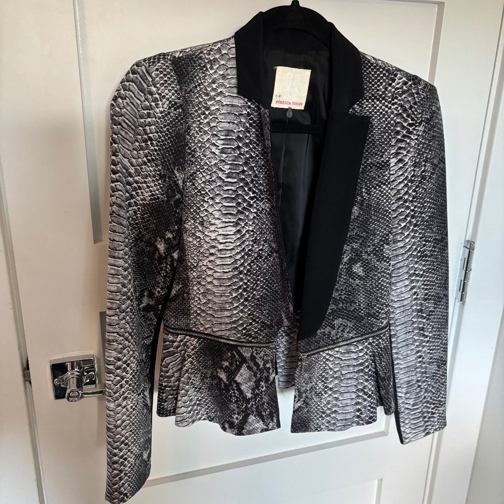Rebecca Taylor Black & White Textured Blazer – Size S